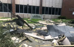 Damage at St. Stephen's Catholic School in New Orleans Monsignor Christopher Nalty
